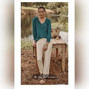 J.Jill Relaxed Straight Leg Chino Pants Tan 8
